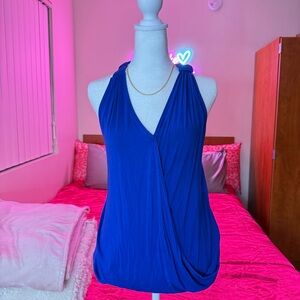 Y2K blue love couture tank top